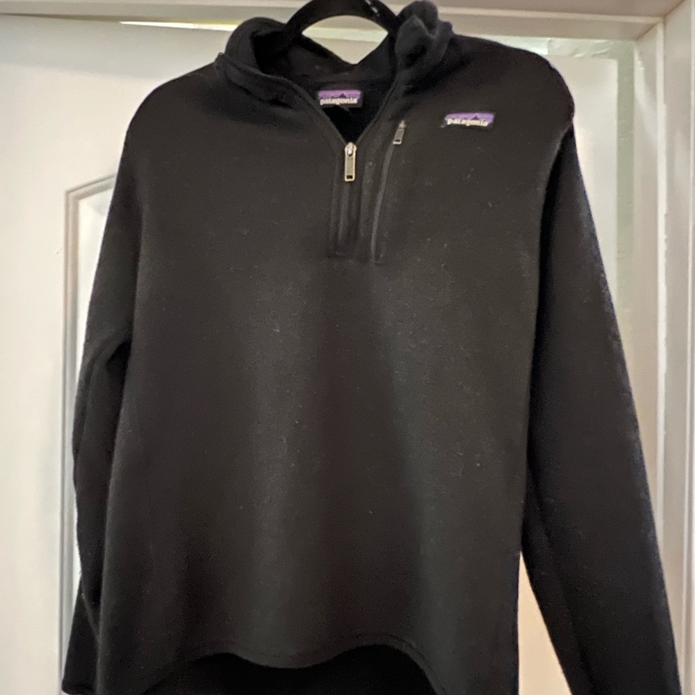 Patagonia 1/4 Zip Fleece Pullover Black Mens Small Better Sweater